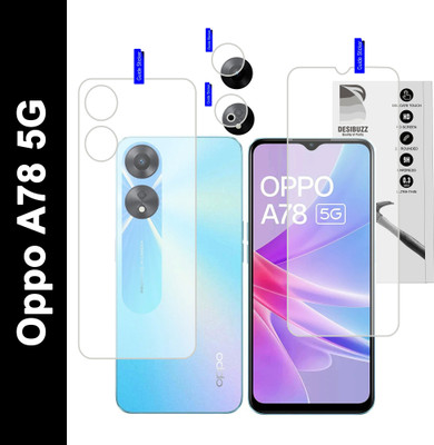 DESIBUZZ Front and Back Tempered Glass for Oppo A78 5G(Pack of 3)