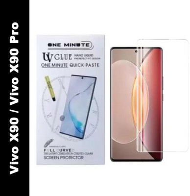 GadgetM Edge To Edge Tempered Glass for Vivo X90 / Vivo X90 Pro ( Primium Quality UV Glass )(Pack of 2)