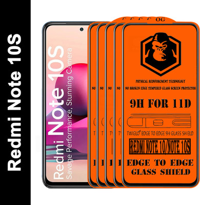 TWIGLO Edge To Edge Tempered Glass for REDMI NOTE 10S(Pack of 5)