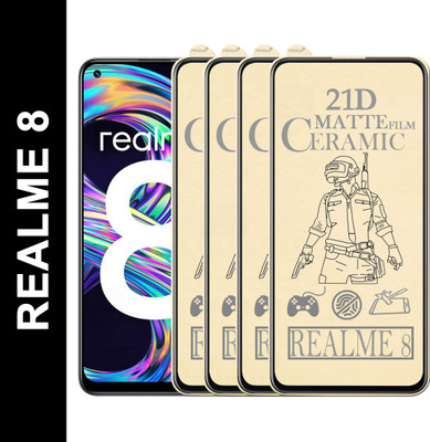 TWIGLO Edge To Edge Tempered Glass for REALME 8(Pack of 4)