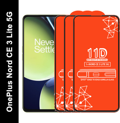 Qyist Edge To Edge Tempered Glass for Oneplus Nord Ce 3 Lite 5G(Pack of 3)