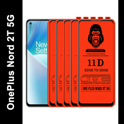 Laxdom Edge To Edge Tempered Glass for ONEPLUS NORD 2T 5G(Pack of 5)