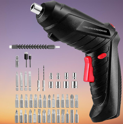 XDLB 47-in-1 Cordless Screwdriver Kit | USB Rechargeable Drill USB Rechargeable Cordless Screwdriver with LED Light – 47 Bits Collated Screw Gun(Cordless)