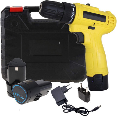 XDLB Torque adjustment Cordless Keyless Chuck Drill Driver with 12V 2 Pcs Battery Charger and Carry Case, 10 inches (20 L x 20 W x 7 H), Multi Collated Screw Gun(Cordless)