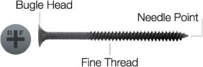 Realfastners Steel Bugle Head Drywall Screw(3.5 mm Pack of 800)