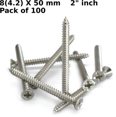 WALLPECKER Steel Flat Head Drywall Screw(50 mm Pack of 100)