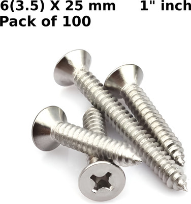 WALLPECKER Steel Flat Head Drywall Screw(25 mm Pack of 100)