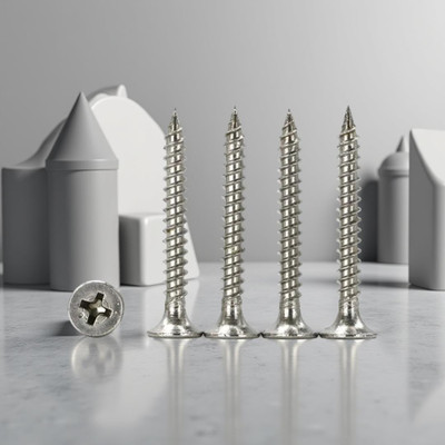 swaroopa Stainless Steel Bugle Head Chipboard Screw(4 mm Pack of 80)