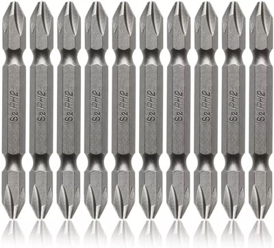 Kiesh 10 Pcs Screwdriver Bits PH2 Plus Plus (+)(+) Screwdriver Bit Set Impact Screwdriver Set(Pack of 10)