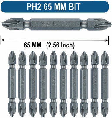 ALPHABET PH2-65MM ++ Star Screwdriver Bit Set(Pack of 10)