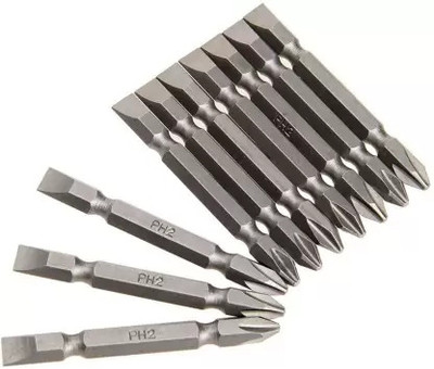 Mass Pro PH2 Bits Screwdriver Plus and Minus Bit PH2 Bits Screwdriver Plus and Minus Bit, Shape +/- Set of 10 Screwdriver Bit Set(Pack of 10)