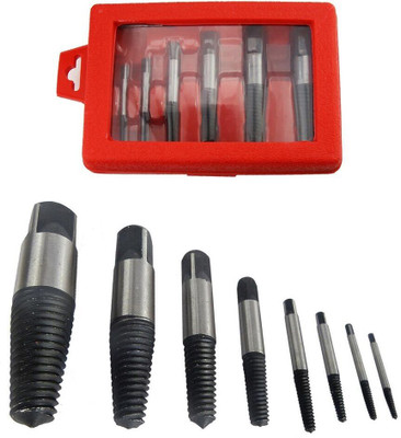 A&S TOOLSHOP Damaged Nut Screw Extractor Bolt Stud Remover Tool Kit 8pcs Screw Screwdriver Bit Set