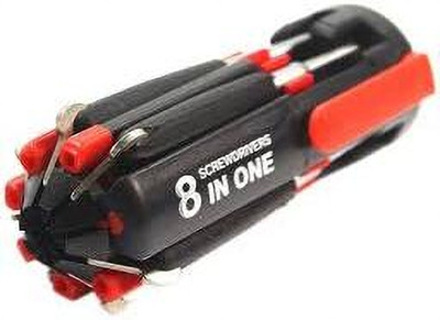 Mystte Portable multifunctional 8-in-1 Screw driver tool set kit with torch Pack of 1 Standard Screwdriver(Pack of 1)