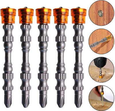 AS TOOL CENTER 5pcs 65mm Long PH2 Double-head Cross Screwdriver Bits with Magnetic Ring 5pcs Screwdriver Bit Set(Pack of 10)
