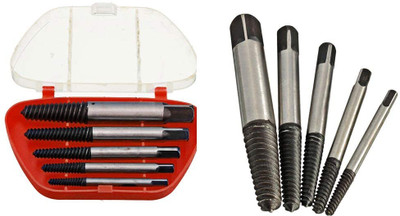 PKT 5Pcs/set Steel Broken Speed Out Damaged Screw Extractor Drill Bit Guide Set Broken Remover Easy Out Set Precision Screwdriver (Pack of 5) Screwdriver Bit Set(Pack of 5)