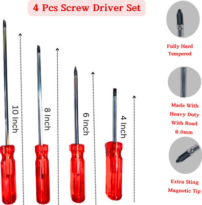 Chawri 4 Pcs Screw Driver Tools Kit set 2-in-1 Reversible Magnetic Screw Driver Combination Screwdriver Set(Pack of 4)