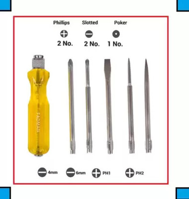 Skcraftosm Screw Driver Kit 5 Pcs With Cutter Piles Combination Combination Screwdriver Set(Pack of 3)