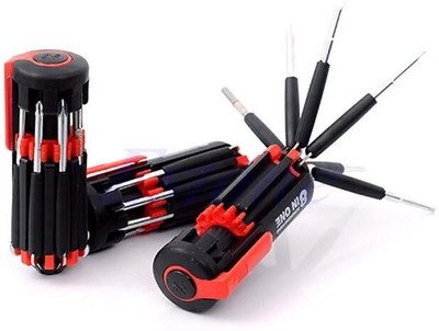 SIGNQ 8 in 1 Multi-Function Screwdriver Kit with Built in LED Flashlights Pack of 1 Standard Screwdriver(Pack of 1)