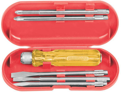 FREEMANS TK05 Magnetic Screw Driver Tool Kit (5pcs) for home/multipurpose use Combination Screwdriver Set(Pack of 1)