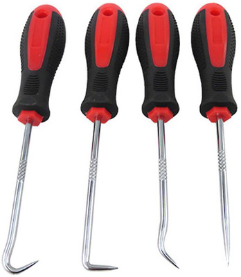 AS TOOL CENTER 4pcs Portable Pick & Hook Car Oil Seal O-ring Gasket Puller Precision Screwdriver Set(Pack of 4)
