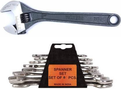 TOLBUX 1 Adj-08 + 8 pcs doe spanner set Combination Screwdriver Set(Pack of 1)