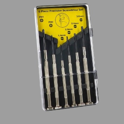 Justakeit 6Pc Mini Precision Screwdriver Set,6 Different Size Flathead and Phillips_291 Precision Screwdriver Set(Pack of 1)