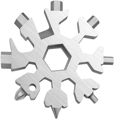 Fulkiza 18 in 1 Snowflake Shape Multi functional Tool, Carbon Steel Spanner Standard Screwdriver Set(Pack of 1)