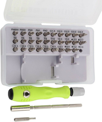 BhalTech 32 in 1 Mini Magnetic Flexible Extension Rod for Home Standard Screwdriver Set(Pack of 32)
