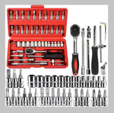ANADIEXPORT 46 in 1 Pcs Tool Kit & Screwdriver and Socket Set Multi Purpose Tool Case-005 Long Handle Screwdriver Set(Pack of 1)