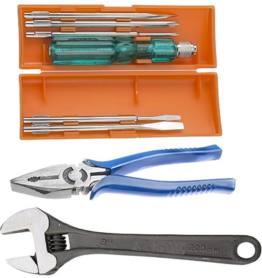 Padma Tool Kit Set Of6 Pcs Screwdriver Set & 8 inch Standard Screwdriver Set(Pack of 3)