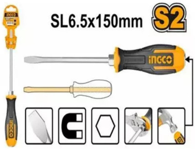 INGCO Slotted gothrough screwdriver Combination Screwdriver(Pack of 1)