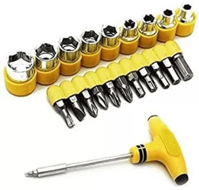The Electra 24pcs T Shape Screwdriver Set Batch Head Ratchet Pawl Socket Spanner Hand Tools Combination Screwdriver Set(Pack of 24)