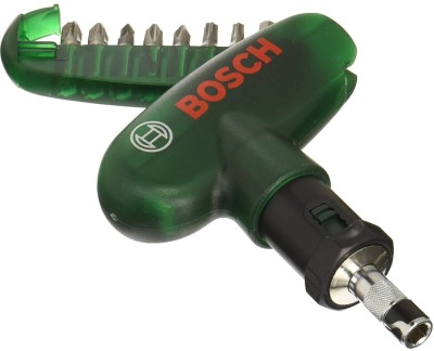 BOSCH Ratchet Pocket Screw Driver with 9 Screwdriver Bits Ratchet Screwdriver Set(Pack of 1)