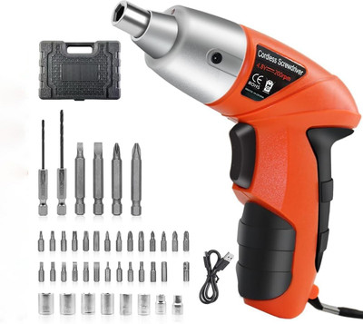SHARNGA Cordles Electric Screwdriver with Bits Holder with LED Light 45 in 1 Screwdriver Long Handle Screwdriver(Pack of 1)
