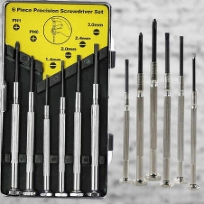 Justakeit 6Pc Mini Precision Screwdriver Set,6 Different Size Flathead and Phillips_286 Precision Screwdriver Set(Pack of 1)