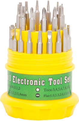JACKLY Screwdriver Kit of 5 Bits and 1 Handle (Multipurpose Tool and Usage)15 Combination Screwdriver Set(Pack of 31)