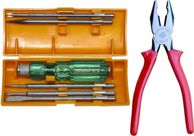 TAPARIA 812 6 pc screwdriver set and 8 inch/200 mm insulated heavy duty cutting plier pack of 2 Combination Screwdriver Set(Pack of 2)