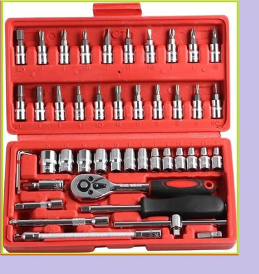 BRESIYAR 46 in 1 Pcs Tool Kit & Screwdriver Multi Purpose Combination Tool Socket Set-94 Long Handle Screwdriver Set(Pack of 1)