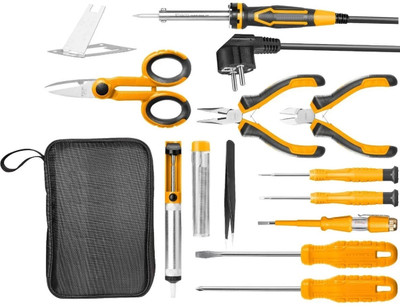 GSK Cut Telecom Electrician Tool Kit Screwdriver Soldering Gun Precision with Carry case Combination Screwdriver Set(Pack of 13)
