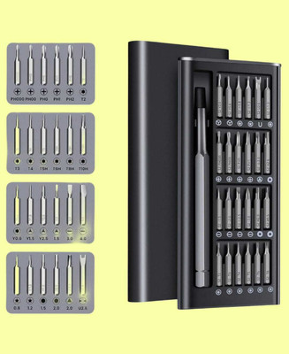 TAPUJI 24-in-1 Magnetic & Compact Electronics & Home II Combination Screwdriver Set(Pack of 24)