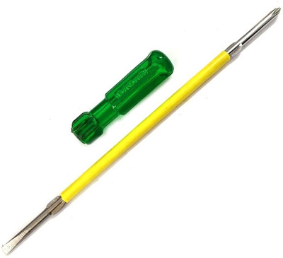 jaiswal 2 in 1 Screwdriver Stainless Steel Multitec Screw Driver Long Handle Screwdriver Set(Pack of 1)