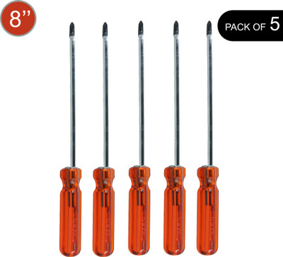 OMXE Professional Taiwan Quality 8 inch Screw Driver (Set of 5) Superior Performance Combination Screwdriver(Pack of 5)