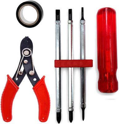 EPITECH MART 6 in 1 Multibit Double Sided Reversible Screwdriver, Mini Wire Cutter, PVC Tape Combination Screwdriver Set(Pack of 6)