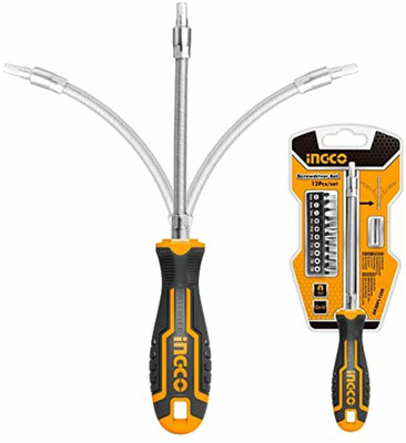 INGCO Flexible Shaft Screwdriver Set Long Handle Combination Screwdriver Set(Pack of 12)