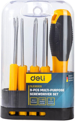 Deli 9 Pcs Screwdriver Set with 8-in-1 Functionality with Magnetic Tips Repair Kit Precision Screwdriver Set(Pack of 1)