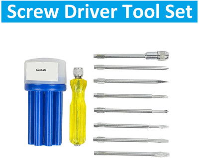Sauran 8 Pcs Set Screw Driver Tool (KIT77) Combination Screwdriver Set(Pack of 1)