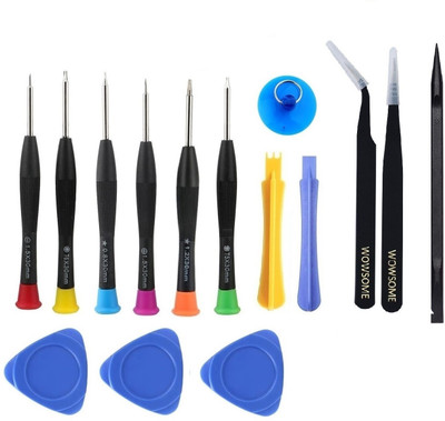 WOWSOME 6 in 1 Professional Screwdriver Set with tweezers and openers Mobile Repairing and Opening Tools Kit Precision Screwdriver Set(Pack of 15)