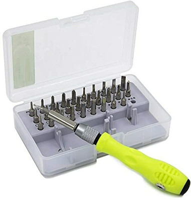 PUHBRHY 32 in 1 Mini Screwdriver Bits Set with Magnetic Flexible Extension Rod Standard Screwdriver Set(Pack of 1)