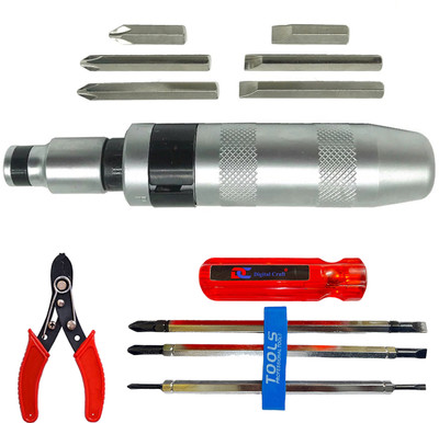 Digital Craft Hand Tool Set 7‑Pc Impact Screwdriver, 6‑in‑1 Driver & Wire Stripper Impact Screwdriver Set(Pack of 1)