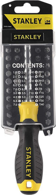 STANLEY Stanley Multi Bit Screwdriver Set Of 35, Black/Yellow, 3.5 x 2 x 9.1 inches, 70-885 Combination Screwdriver Set(Pack of 35)